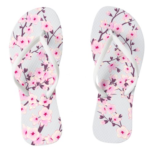 Floral Cherry Blossoms Flip Flops