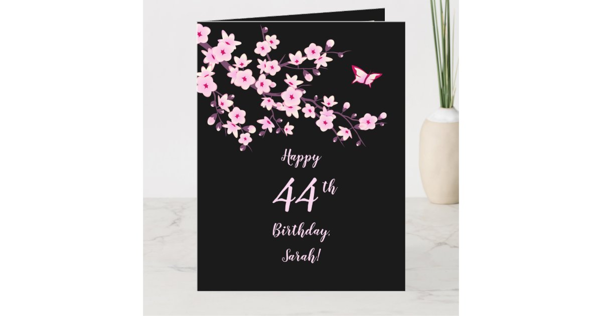 Floral Cherry Blossoms Happy Birthday Card | Zazzle