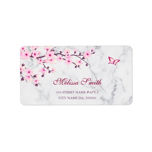 Floral Cherry Blossoms Label