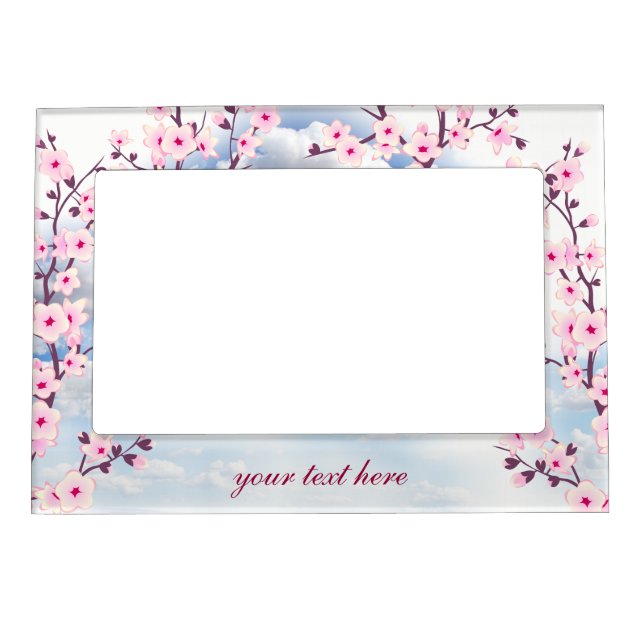 Floral Cherry Blossoms Landscape Magnetic Frame (Front)