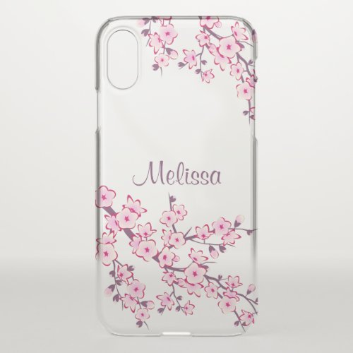 Floral Cherry Blossoms Monogram iPhone X Case