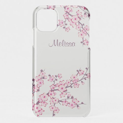 Floral Cherry Blossoms Monogram iPhone 11 Case