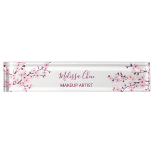 Floral Cherry Blossoms Name Plate