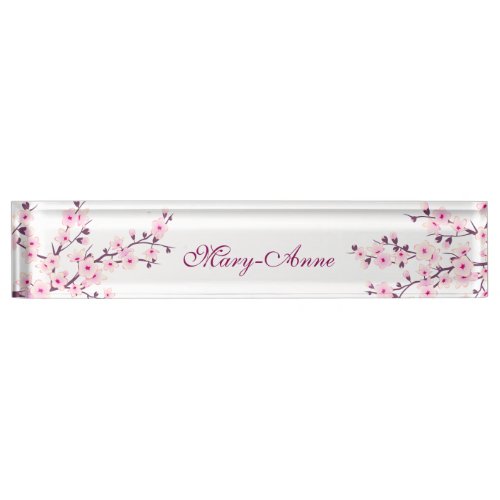 Floral Cherry Blossoms Name Plate