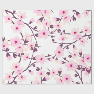 Floral Cherry Blossoms Pattern Wrapping Paper