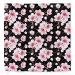 Floral Cherry Blossoms Pink Black Bandana