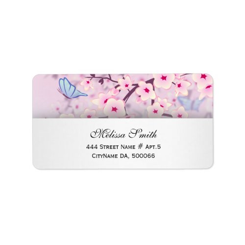 Floral Cherry Blossoms Pink Label