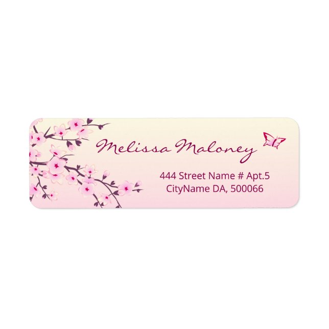 Floral Cherry Blossoms Pink Label (Front)