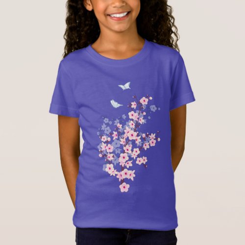 Floral Cherry Blossoms Pink T_Shirt