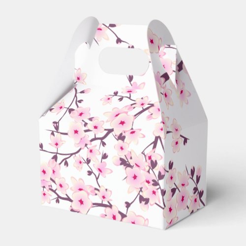 Floral Cherry Blossoms Pink White Favor Box