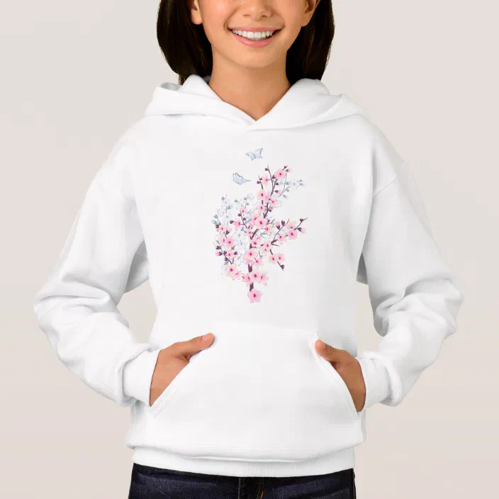 Hoodies Sweatshirt Pockets Watercolor Flower,Blossoming Roses,Sweatshirts for Teen Girls