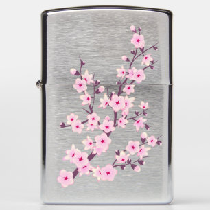 Floral Cherry Blossoms Pink Zippo Lighter