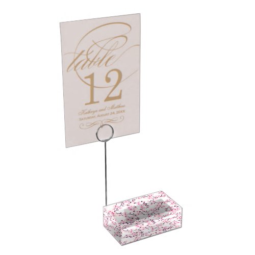 Floral Cherry Blossoms Place Card Holder