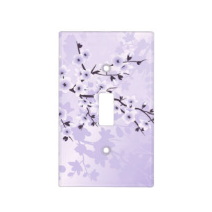 Floral Cherry Blossoms Purple Light Switch Cover