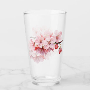 Floral Cherry Blossoms Raindrops Glass