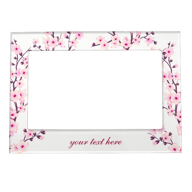Floral Cherry Blossoms (Sakura) Magnetic Picture Frame (Front)