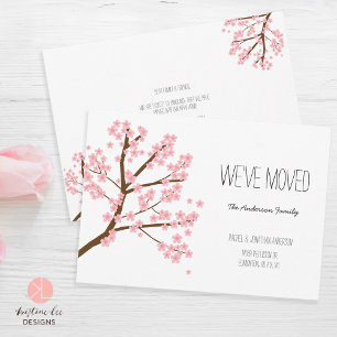 Floral Cherry Blossoms Sakura Tree We've Moved Invitation