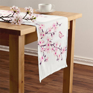 Floral Cherry Blossoms   Spring  Short Table Runner