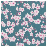 Floral Cherry Blossoms Teal Fabric