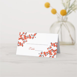 Floral Cherry Blossoms Wedding Place Card