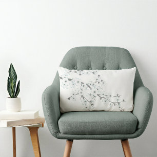 Floral Cherry Blossoms White Choose Background Lumbar Pillow