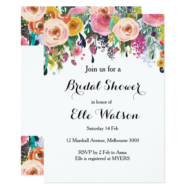 Floral Chic Bridal Shower Invitation
