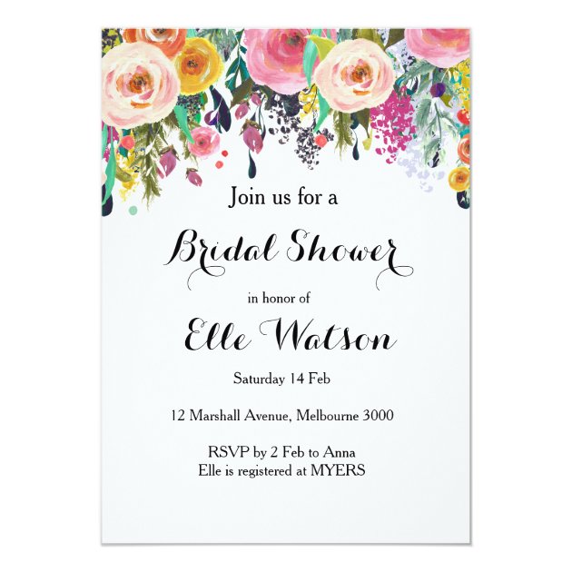 Floral Chic Bridal Shower Invitation