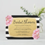Floral Chic Bridal Shower Invitation / Gold (Standing Front)