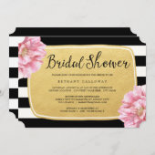Floral Chic Bridal Shower Invitation / Gold (Front/Back)
