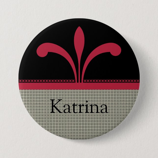 Floral Chic Button, Magenta Pinback Button (Front)