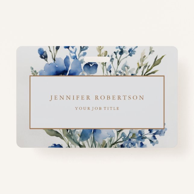 Floral Chic Classical Personalized Customized Badge (Front)