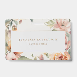 Floral Chic Classical Personalized Customized Badge