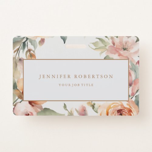 Floral Chic Classical Personalized Customized Badge