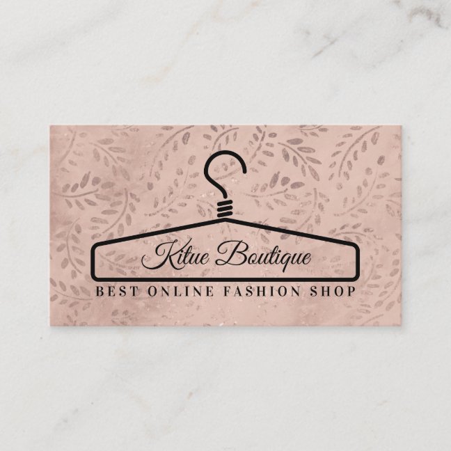 Floral Chic Dress Hanger Business Card