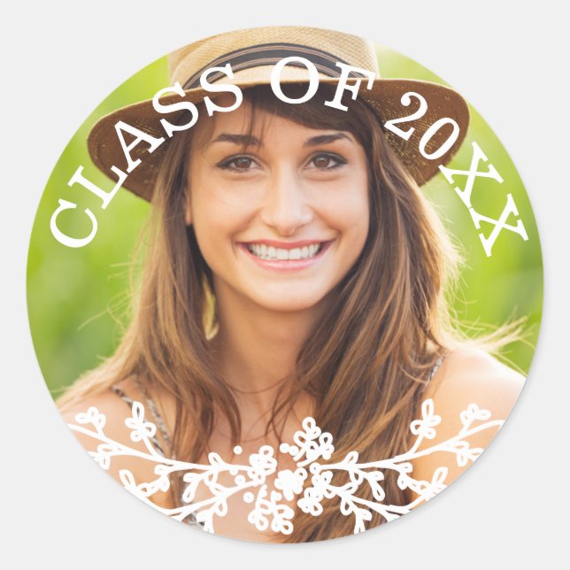 Floral Chic Graduation Class Envelope Seal (Front)