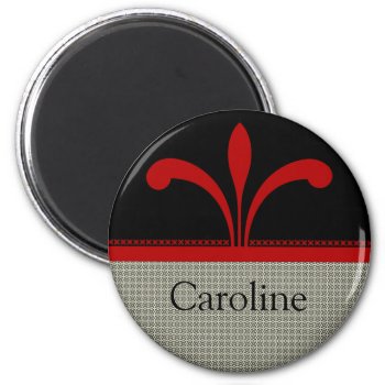 Floral Chic Magnet  Dark Red Magnet by Superstarbing at Zazzle