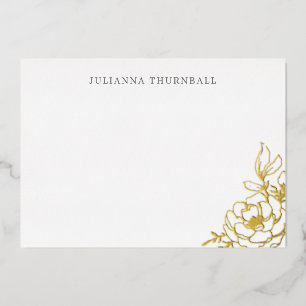 Floral Chic Peony Luxe Personal Stationery Foil I Foil Invitation