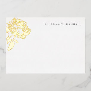 Floral Chic Peony Luxe Personal Stationery Foil Invitation