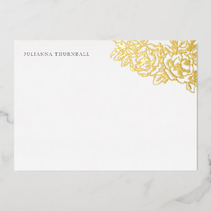 Floral Chic Peony Luxe Personal Stationery Foil Invitation