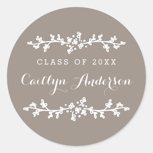 Floral Chic Personalized Grad Envelope Seal