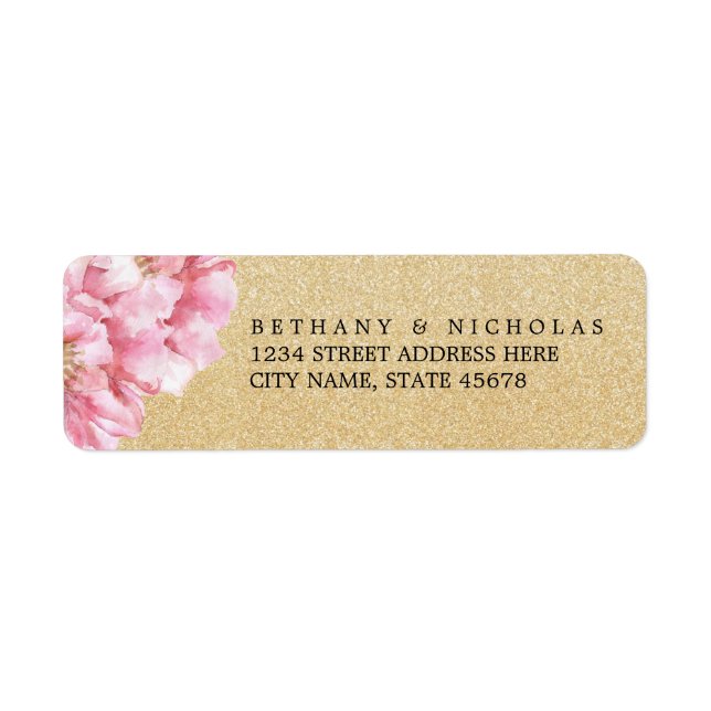 Floral Chic Return Address Labels / Champagne (Front)