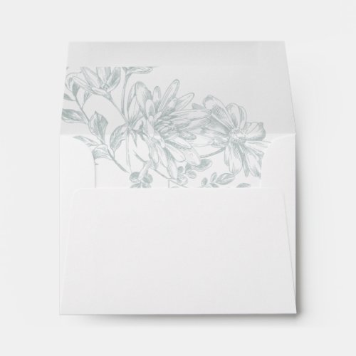 Floral Chic Sage Green RSVP Wedding Envelope