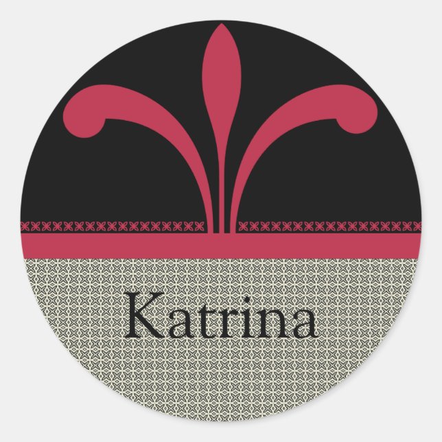Floral Chic Stickers, Magenta Classic Round Sticker (Front)
