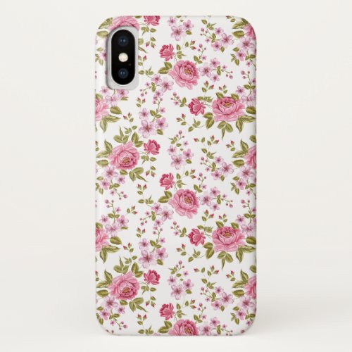 Floral Chic vintage design iPhone X Case