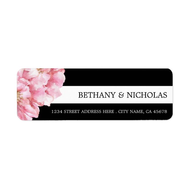 Floral Chic Wedding Return Address Labels (Front)
