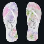 FLORAL CHIC WEDDING SWEET PEAS Bride Flip Flops<br><div class="desc">Bride Sandals to match the collection-  Floral Chic Wedding Sweet Peas in pink and lavender with pretty calligraphy and modern fonts</div>