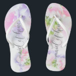 FLORAL CHIC WEDDING SWEET PEAS Maid of Honor Flip Flops<br><div class="desc">Maid of Honor Sandals to match the collection-  Floral Chic Wedding Sweet Peas in pink and lavender with pretty calligraphy and modern fonts</div>