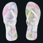 FLORAL CHIC WEDDING SWEET PEAS Maid of Honour Flip Flops<br><div class="desc">Maid of Honour Sandals to match the collection-  Floral Chic Wedding Sweet Peas in pink and lavender with pretty calligraphy and modern fonts</div>