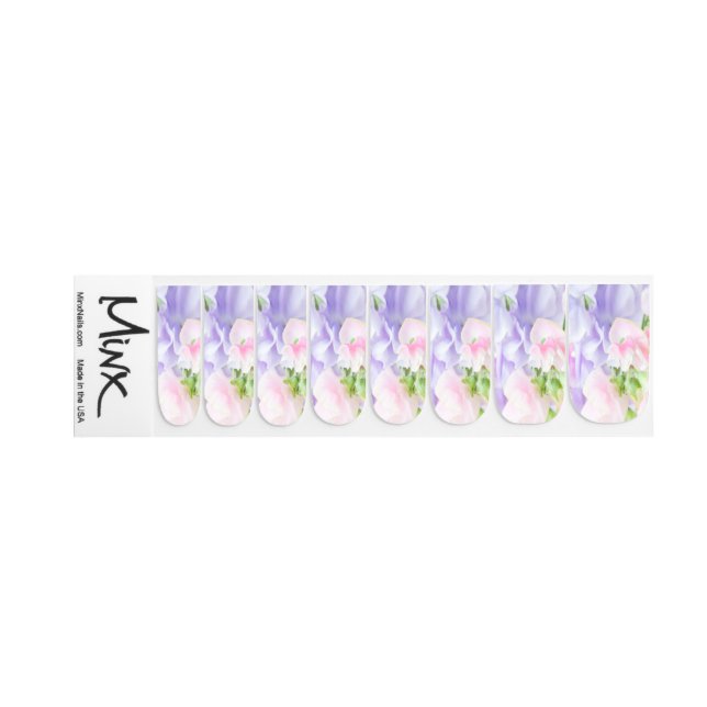 FLORAL CHIC WEDDING SWEET PEAS MINX NAIL ART (Right Hand)