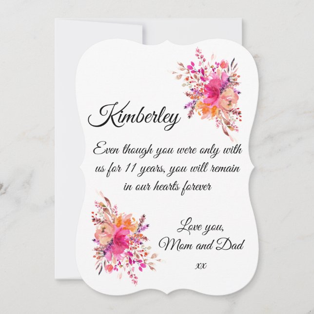 Floral Child Sympathy Card (Front)